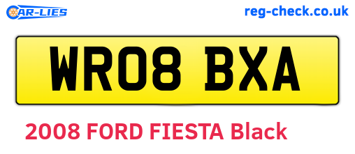 WR08BXA are the vehicle registration plates.