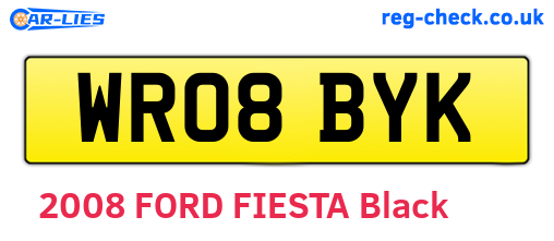 WR08BYK are the vehicle registration plates.