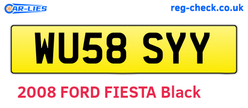 WU58SYY are the vehicle registration plates.