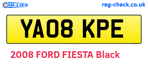 YA08KPE are the vehicle registration plates.