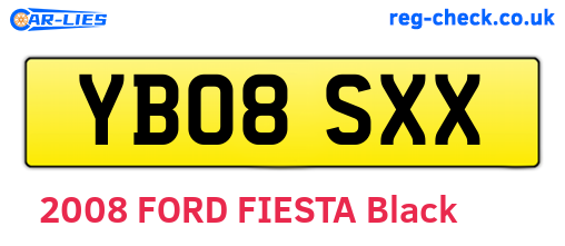 YB08SXX are the vehicle registration plates.