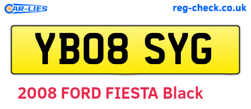 YB08SYG are the vehicle registration plates.