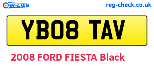 YB08TAV are the vehicle registration plates.