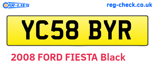 YC58BYR are the vehicle registration plates.