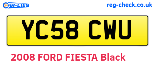 YC58CWU are the vehicle registration plates.
