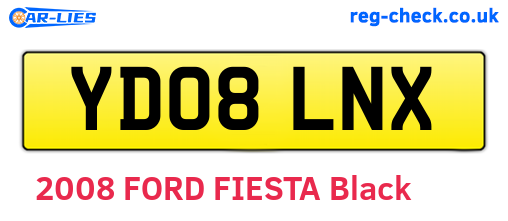 YD08LNX are the vehicle registration plates.