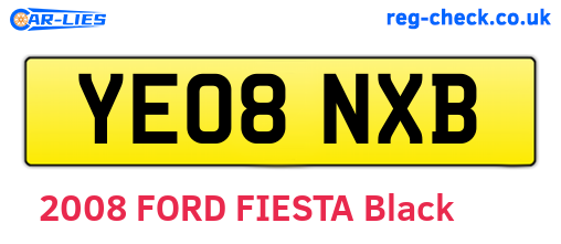 YE08NXB are the vehicle registration plates.
