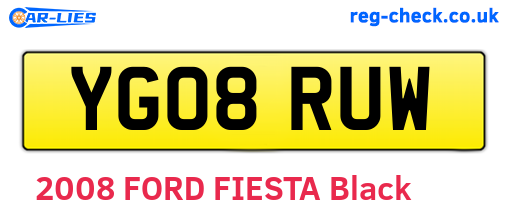 YG08RUW are the vehicle registration plates.