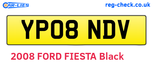 YP08NDV are the vehicle registration plates.