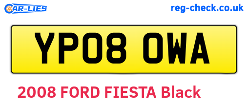 YP08OWA are the vehicle registration plates.