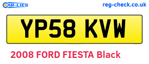 YP58KVW are the vehicle registration plates.
