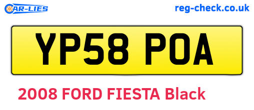 YP58POA are the vehicle registration plates.