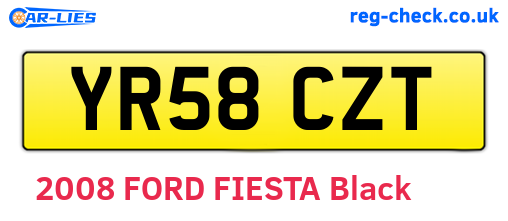 YR58CZT are the vehicle registration plates.