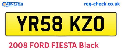 YR58KZO are the vehicle registration plates.
