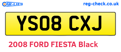 YS08CXJ are the vehicle registration plates.