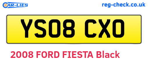 YS08CXO are the vehicle registration plates.