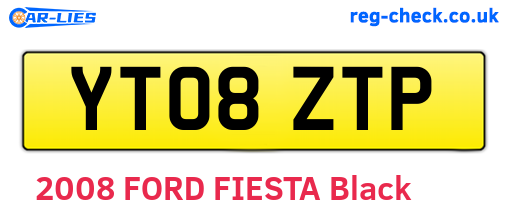YT08ZTP are the vehicle registration plates.