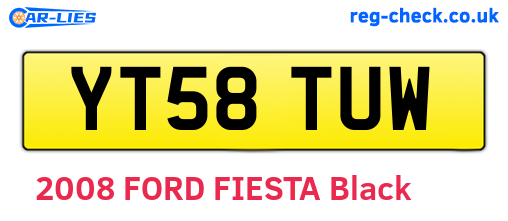 YT58TUW are the vehicle registration plates.
