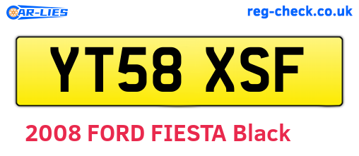 YT58XSF are the vehicle registration plates.