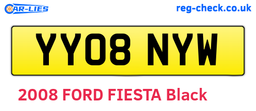 YY08NYW are the vehicle registration plates.