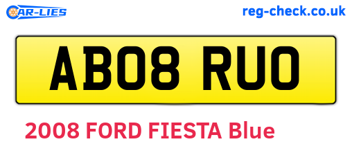 AB08RUO are the vehicle registration plates.