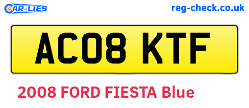 AC08KTF are the vehicle registration plates.