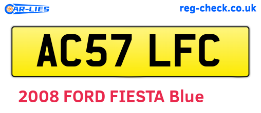 AC57LFC are the vehicle registration plates.