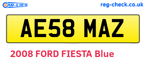AE58MAZ are the vehicle registration plates.