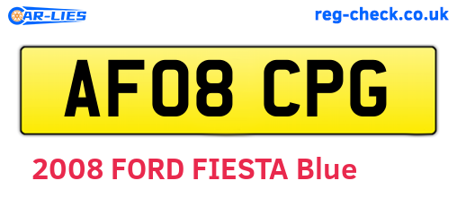 AF08CPG are the vehicle registration plates.