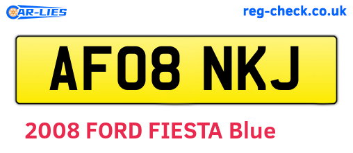 AF08NKJ are the vehicle registration plates.
