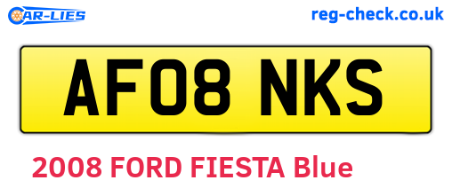 AF08NKS are the vehicle registration plates.