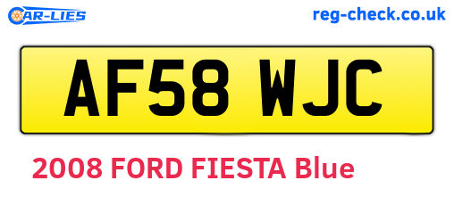 AF58WJC are the vehicle registration plates.