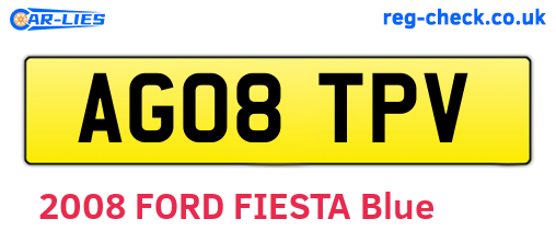 AG08TPV are the vehicle registration plates.