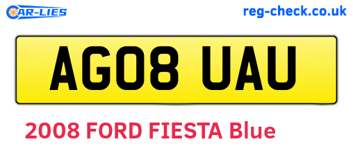 AG08UAU are the vehicle registration plates.