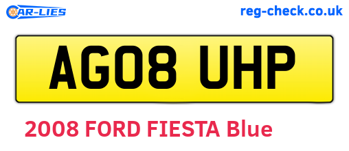 AG08UHP are the vehicle registration plates.