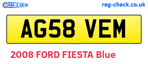 AG58VEM are the vehicle registration plates.