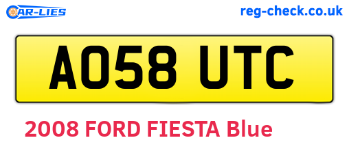 AO58UTC are the vehicle registration plates.