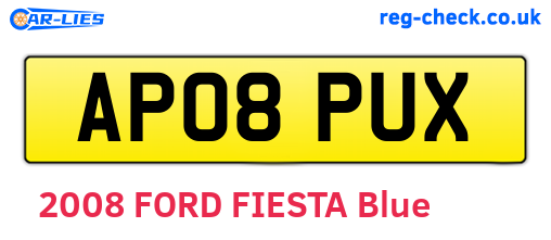AP08PUX are the vehicle registration plates.