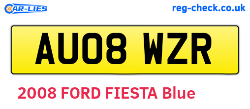 AU08WZR are the vehicle registration plates.