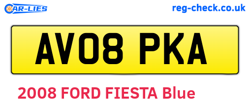 AV08PKA are the vehicle registration plates.