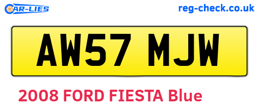 AW57MJW are the vehicle registration plates.