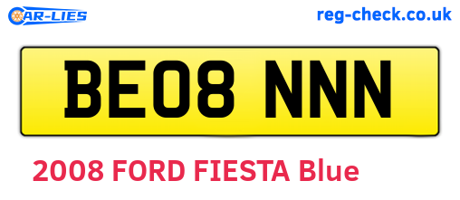BE08NNN are the vehicle registration plates.