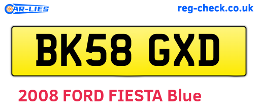 BK58GXD are the vehicle registration plates.