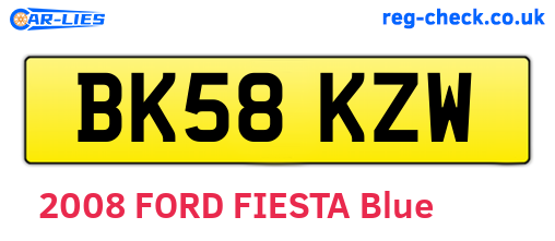 BK58KZW are the vehicle registration plates.
