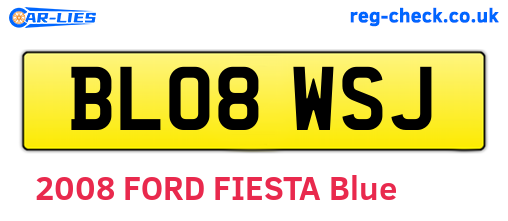 BL08WSJ are the vehicle registration plates.
