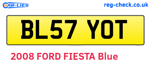 BL57YOT are the vehicle registration plates.