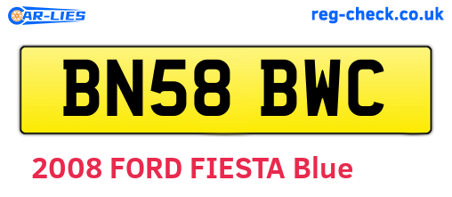 BN58BWC are the vehicle registration plates.