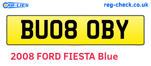 BU08OBY are the vehicle registration plates.