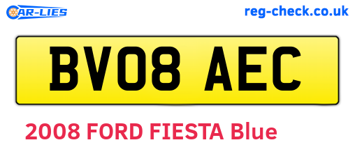 BV08AEC are the vehicle registration plates.