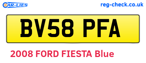 BV58PFA are the vehicle registration plates.